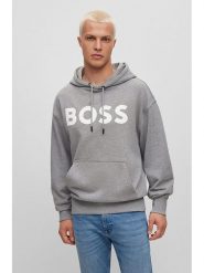 Hugo Boss Bluza w kolorze szarym rozmiar: M. Szare bluzy HUGO BOSS, m, bez wzorów, z bawełny, z kapturem. Za 369.99 zł.