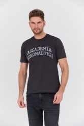 AERONAUTICA MILITARE Grafitowy t-shirt M.C. Szare t-shirty Aeronautica Militare, l, bez wzorów, bez kołnierzyka, bez ramiączek. W wyprzedaży za 179.99 zł.