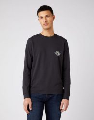 WRANGLER LS BIKER TEE MĘSKA KOSZULKA Z DŁUGIM RĘKAWEM FADED BLACK W7K5D3XV6 112141569. Czarne bluzki z długim rękawem Wrangler, m, bez wzorów, bez kołnierzyka, bez ramiączek. Za 99.99 zł.
