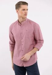 Koszula ze stójką, Slim Fit, K‑LANGE. Koszule Volcano, l, bez wzorów, z bawełny, bez kołnierzyka, bez ramiączek. Za 149.99 zł.