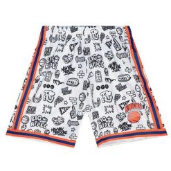 Szorty New York Knicks Doodle Swingman 1991/92. Białe szorty Mitchell & Ness, bez wzorów, sportowe. Za 477.50 zł.