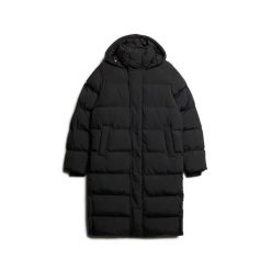 Długa kurtka z kapturem Superdry. Czarne kurtki Superdry, na zimę, l, bez wzorów, z materiału, z kapturem. Za 820.65 zł.