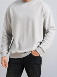 Bluza - szary. Szare bluzy bez kaptura Sinsay, l, bez wzorów, bez kaptura. W wyprzedaży za 14.99 zł.