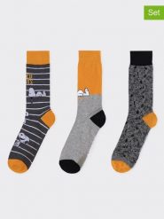 Admas Skarpety (3 pary) w kolorze żółto-szarym rozmiar: onesize. Szare skarpety admas, bez wzorów, z materiału. Za 69.99 zł.