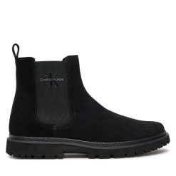 Sztyblety Calvin Klein Jeans. Czarne sztyblety Calvin Klein Jeans, bez wzorów, z jeansu, bez obcasa, bez zapięcia. Za 749.99 zł.