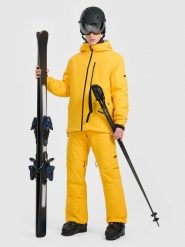 4F Spodnie narciarskie z szelkami membrana 15000 męskie - żółte XL. Żółte spodnie narciarskie i snowboardowe 4F, m, bez wzorów, z materiału, narciarskie, thinsulate. Za 799.99 zł.