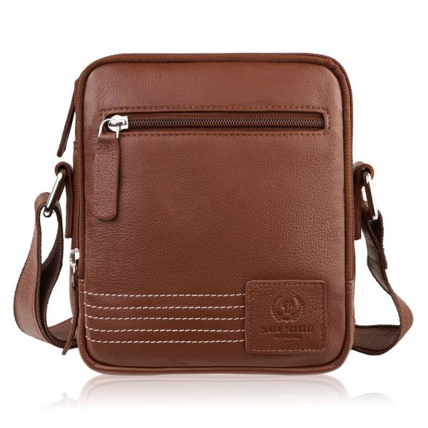 Listonoszka saszetka męska skórzana na ramię koniakowa Paolo Peruzzi AY-27-CG. Torby na ramię bez wzorów, ze skóry, na ramię, bez dodatków. Za 159.00 zł.