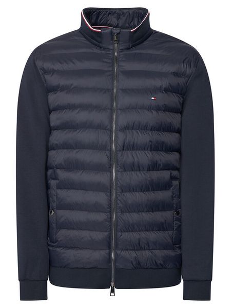Tommy Hilfiger Kurtka przejściowa Mix Media Ess MW0MW41329 Granatowy Regular Fit. Niebieskie kurtki Tommy Hilfiger, m, bez wzorów, z bawełny, bez kaptura. Za 849.99 zł.