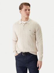 Tommy Hilfiger Sweter Classic MW0MW41955 Beżowy Regular Fit. Brązowe swetry rozpinane Tommy Hilfiger, m, bez wzorów, z bawełny, bez kołnierzyka, bez ramiączek. Za 649.99 zł.