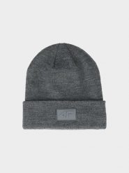 4F Czapka beanie uniseks - szara Uniwersalny. Szare czapki zimowe 4F, bez wzorów, z syntetyku. W wyprzedaży za 39.99 zł.