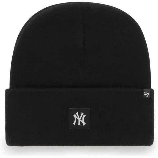 Czapka - Beanie - Compact Alt - NY Yankees Logo - czarna. Czarne czapki zimowe 47 Brand, bez wzorów. Za 166.50 zł.