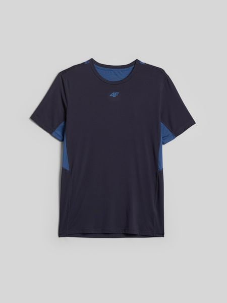 4F Koszulka trenignowa regular szybkoschnąca męska - niebieska M. Niebieskie t-shirty 4F, bez wzorów, bez ramiączek, na fitness i siłownię. Za 129.99 zł.