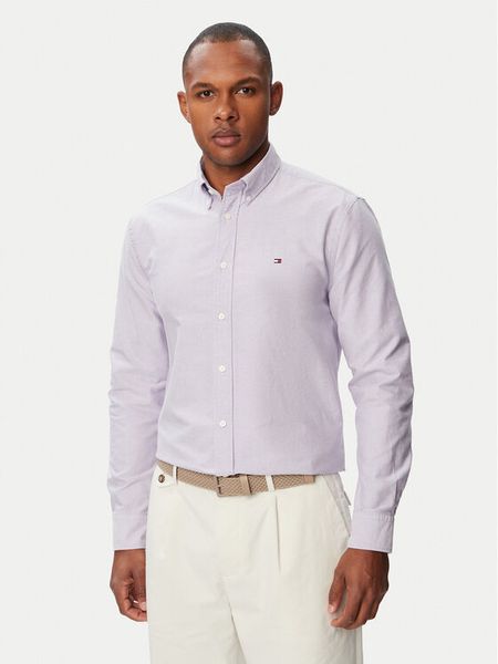 Tommy Hilfiger Koszula Solid Heritage MW0MW35774 Fioletowy jasny Regular Fit. Fioletowe koszule Tommy Hilfiger, m, bez wzorów, z bawełny, bez kołnierzyka, bez ramiączek. Za 369.99 zł.