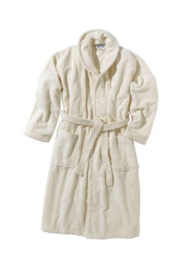 Szlafrok Beco z kołnierzem 2XL kremowy. Brązowe szlafroki Beco, m, bez wzorów, z bawełny, bez ramiączek, bez kaptura. Za 373.99 zł.