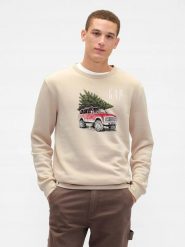 BLUZA MĘSKA ŚWIĄTECZNA GAP BEZ KAPTURA NA PREZENT 645634 KOLOR BRĄZOWY. Brązowe bluzy z kapturem GAP, l, bez wzorów, z bawełny, bez kaptura. Za 138.98 zł.