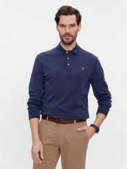 Polo Ralph Lauren Polo 710671785010 Granatowy Custom Slim Fit. Niebieskie koszulki polo Polo Ralph Lauren, m, bez wzorów, z bawełny, bez kołnierzyka, bez ramiączek. Za 549.99 zł.