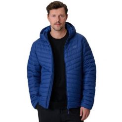 Kurtka męska 4F z kapturem, hydrofobowa. Niebieskie kurtki 4F, m, bez wzorów, z materiału, z kapturem. Za 220.99 zł.