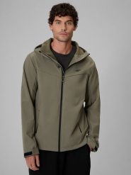4F Kurtka softshell wiatroodporna membrana 8000 męska - oliwkowa S. Brązowe kurtki 4F, m, bez wzorów, z materiału, bez kaptura. Za 299.99 zł.