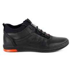 Polbut Buty męskie zimowe K27F czarne. Czarne botki sznurowane na jesień, bez wzorów, ze skóry, bez obcasa, bez zapięcia. Za 367.89 zł.