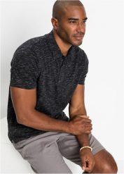 Koszulka polo, krótki rękaw. Niebieskie koszulki polo bonprix, l, bez wzorów, bez kołnierzyka, bez ramiączek. Za 59.99 zł.