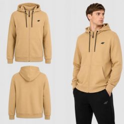BLUZA MĘSKA DRESOWA 4F Z KAPTUREM ROZPINANA SPORTOWA KOLOR BEŻOWY. Brązowe bluzy z kapturem 4F, l, bez wzorów, z bawełny, z kapturem. Za 109.00 zł.