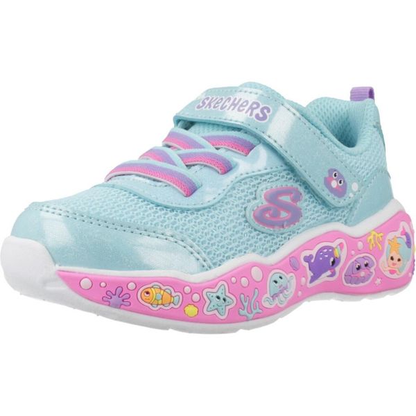 Buty SKECHERS PLAY SCENE FUN SQUAD Niebieski. Niebieskie buty trekkingowe Skechers, bez wzorów, z syntetyku, bez zapięcia. Za 195.99 zł.