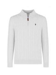 U.S. Polo Assn. Sweter w kolorze białym rozmiar: XL. Białe swetry nierozpinane U.S. Polo Assn., s, bez wzorów, z bawełny, bez kołnierzyka, bez ramiączek. Za 196.70 zł.