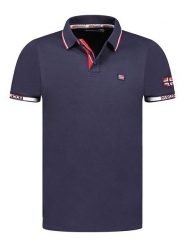 Geographical Norway Koszulka polo "Kauge" w kolorze granatowym rozmiar: M. Niebieskie koszulki polo sportowe Geographical Norway, m, bez wzorów, z bawełny, bez kołnierzyka, bez ramiączek. Za 92.21 zł.
