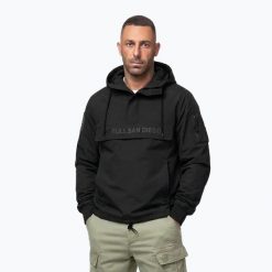 Kurtka męska Pitbull Meandro Kangaroo. Czarne kurtki PITBULL, m, bez wzorów, z materiału, bez kaptura. Za 339.99 zł.