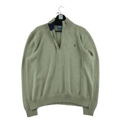 Second life - Męski sweter z kołnierzem typu trucker - Jak nowy. Szare golfy RALPH LAUREN, m, bez wzorów, bez ramiączek. Za 253.76 zł.