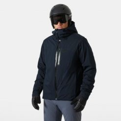 Kurtka narciarska Helly Hansen Swift. Niebieskie kurtki przeciwdeszczowe Helly Hansen, na zimę, m, bez wzorów, bez kaptura, primaloft. W wyprzedaży za 1,420.50 zł.