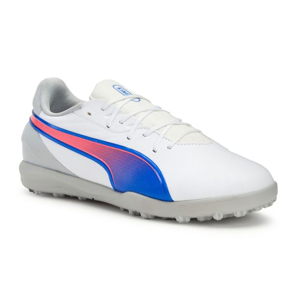 Buty piłkarskie dziecięce PUMA King Match TT Jr. Białe klapki Puma, z materiału. Za 339.99 zł.