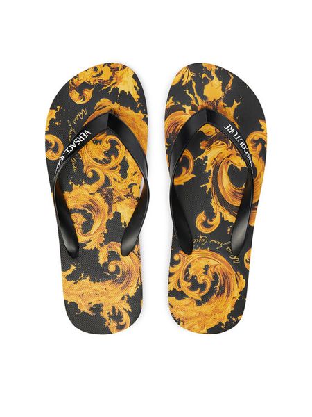 Versace Jeans Couture Japonki 80YA3SQ7 ZSS80 Czarny. Czarne japonki Versace Jeans Couture, bez wzorów, z jeansu. Za 269.99 zł.