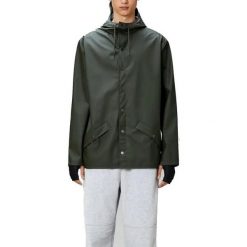Kurtka RAINS 12010R LONG JACKET W3 Zielony. Zielone kurtki Rains, xl, bez wzorów, z materiału, z kapturem. Za 219.99 zł.