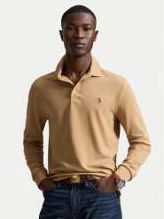Polo Ralph Lauren Polo 710955081500 Beżowy ciemny Slim Fit. Brązowe koszulki polo Polo Ralph Lauren, l, bez wzorów, z bawełny, bez kołnierzyka, bez ramiączek. Za 543.99 zł.