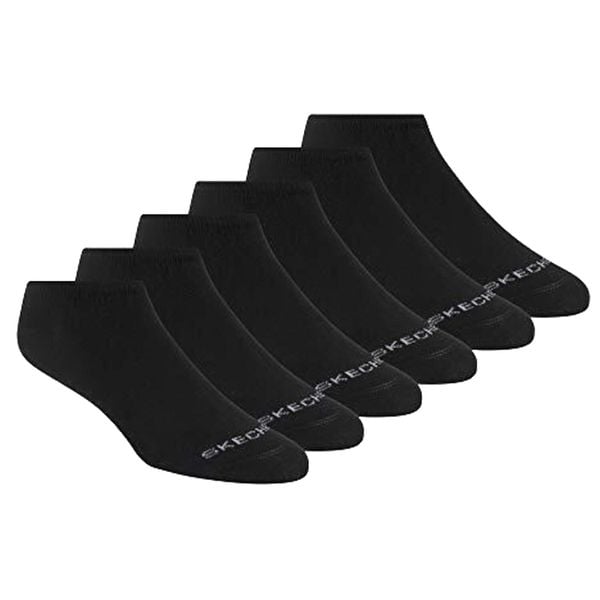Skarpetki sportowe dla dorosłych 6pk Womens Cotton Nshw Blac. Czarne skarpetki sportowe Skechers, bez wzorów, z bawełny. Za 79.99 zł.