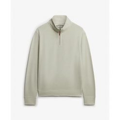 Klasyczny sweter z kołnierzem typu półgolf Superdry Essential. Białe swetry nierozpinane Superdry, na zimę, m, bez wzorów, bez kołnierzyka, bez ramiączek. Za 332.10 zł.