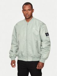 Calvin Klein Jeans Kurtka bomber J30J325110 Zielony Relaxed Fit. Zielone kurtki Calvin Klein Jeans, m, bez wzorów, z jeansu, bez kaptura. Za 509.99 zł.