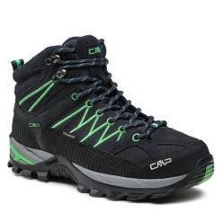 Trekkingi CMP. Niebieskie botki sznurowane CMP, bez wzorów, bez obcasa, bez zapięcia. Za 499.99 zł.