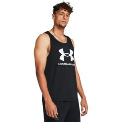 Podkoszulek Under Armour Sportstyle Logo Tank, Mężczyźni. Czarne podkoszulki Under Armour, m, bez wzorów, z bawełny, bez ramiączek. Za 99.00 zł.