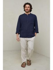 Lin Passion Koszula w kolorze granatowym rozmiar: L/XL. Niebieskie koszule Lin Passion, l, bez wzorów, z bawełny, bez kołnierzyka, bez ramiączek. Za 149.95 zł.
