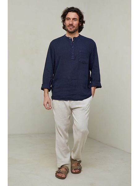 Lin Passion Koszula w kolorze granatowym rozmiar: L/XL. Niebieskie koszule Lin Passion, l, bez wzorów, z bawełny, bez kołnierzyka, bez ramiączek. Za 144.95 zł.