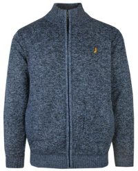Męski Sweter na Zamek z Wysokim Dekoltem i Kieszeniami – Brave Soul - Granatowy Melanż. Niebieskie swetry rozpinane Brave Soul, na zimę, l, bez wzorów, z poliesteru, bez kołnierzyka, bez ramiączek. Za 127.00 zł.