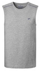 Letni Bezrękawnik Męski (Tank Top) - Pako Jeans - Popielaty. Szare bezrękawniki Pako Jeans, l, bez wzorów, z bawełny, bez kołnierzyka, bez ramiączek. Za 59.00 zł.