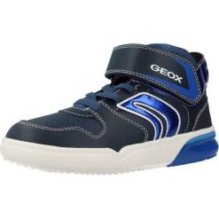 Buty GEOX J169YA 0BU11 J Niebieski. Niebieskie buty turystyczne Geox, bez wzorów, z syntetyku, bez zapięcia, do biegania. Za 176.99 zł.