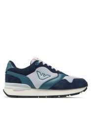 Emporio Armani Sneakersy X4X642 XN951 T834 Granatowy. Niebieskie buty sportowe casual Emporio Armani, bez wzorów, z materiału, bez zapięcia. Za 959.99 zł.