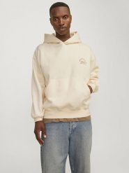 Jack & Jones Bluza w kolorze kremowym rozmiar: XL. Brązowe bluzy Jack & Jones, xl, bez wzorów, z kapturem. Za 92.42 zł.