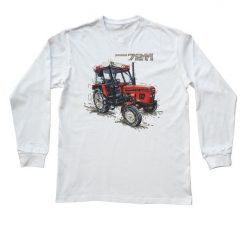 Zetor 7211 — bluzka z długim rękawem. Białe bluzki z długim rękawem nikiniki, l, bez wzorów, z bawełny, bez kołnierzyka, bez ramiączek. W wyprzedaży za 75.65 zł.