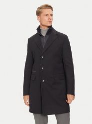 Boss Płaszcz wełniany H-Hyde 50502255 Granatowy Slim Fit. Niebieskie płaszcze Boss, na zimę, m, bez wzorów, z syntetyku, bez kaptura. Za 3,499.00 zł.