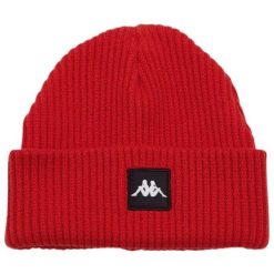 Czapka beanie Kappa Hoppa. Czerwone czapki zimowe Kappa, bez wzorów. Za 59.90 zł.
